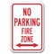 Signmission No Parking Fire Zone W/ double arrow 12inx18in Heavy Gauges, A-1218 Fire Lane - No PK Fire Z double A-1218 Fire Lane - No PK Fire Z double - alternate 1